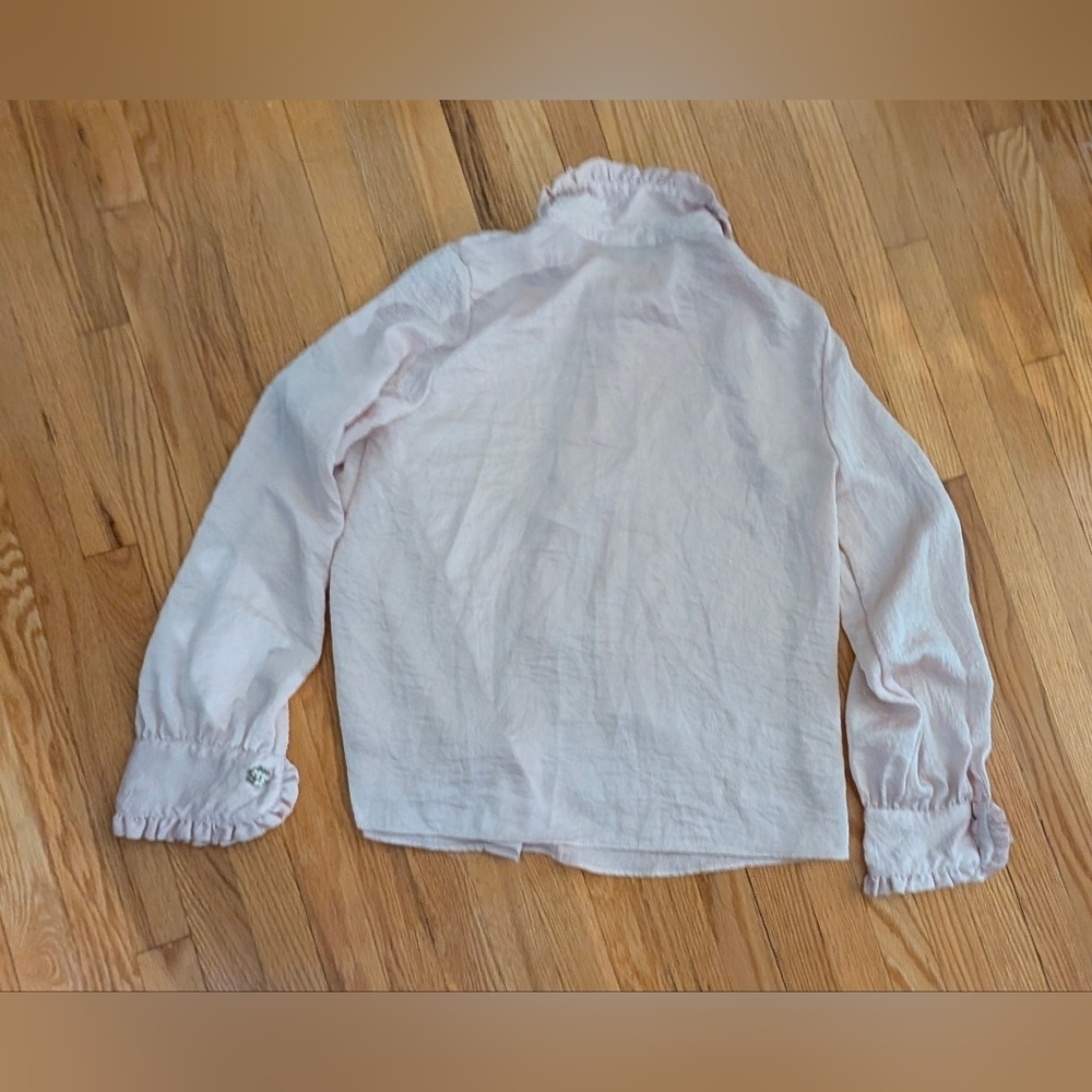 Women's Pink Ruffled Blouse - Picture 7 of 8